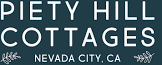Piety Hill Cottages Nevada City, CA logo with dark teal and white leaves