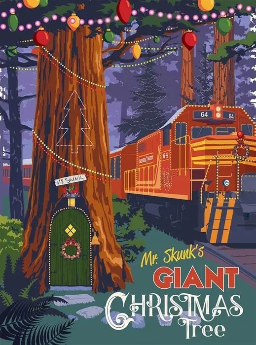 Skunk Train Mr Skunks Giant Christmas Tree-Skunk Train, Willits, CA