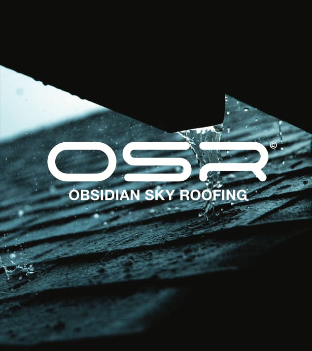 Photo of OSR logo over a rainy roof