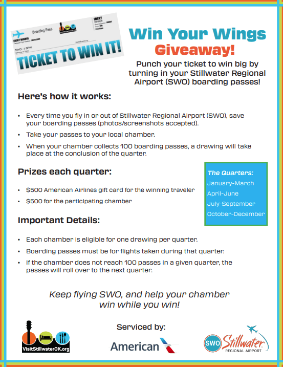 Stillwater Regional Airport (SWO) Win Your Wings Giveaway Details