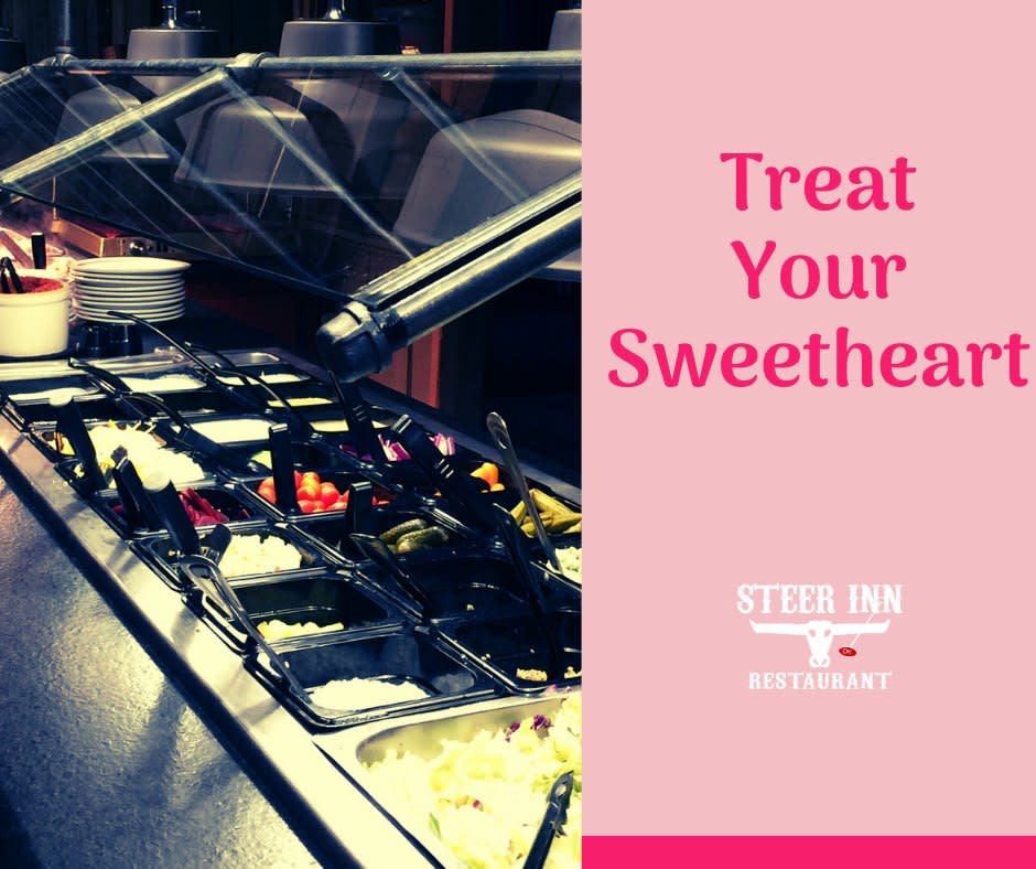 Steer Inn's "Treat Your Sweetheart" Valentine's Day Buffet Poster
