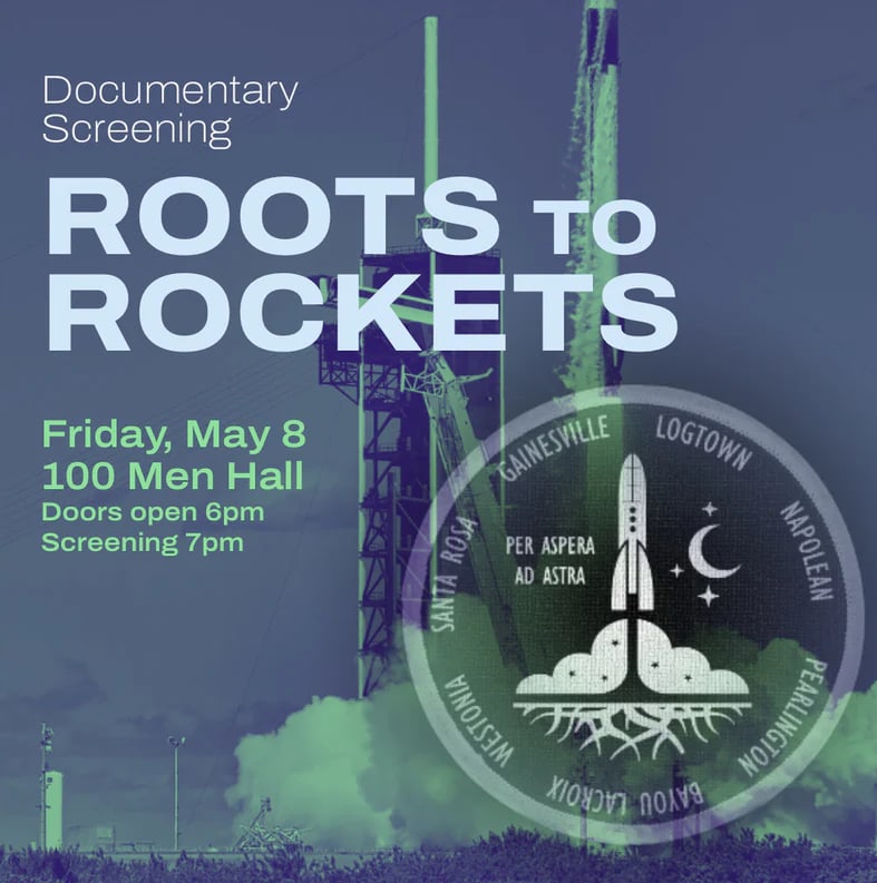 Roots to Rockets. Image of a Space Shuttle Rockets firing