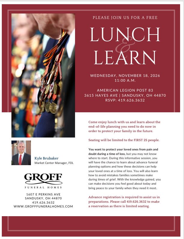 Pre-Planning Lunch & Learn in Sandusky, Ohio