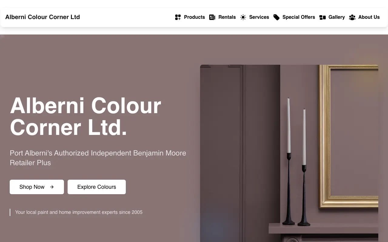 Website built by Valley Edge for Alberni Colour Corner