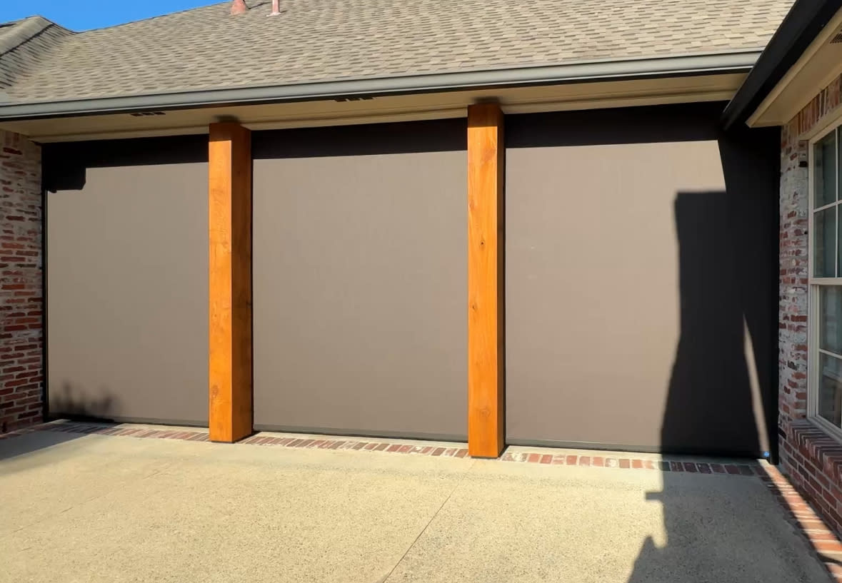 Three Motorized Patio Shades