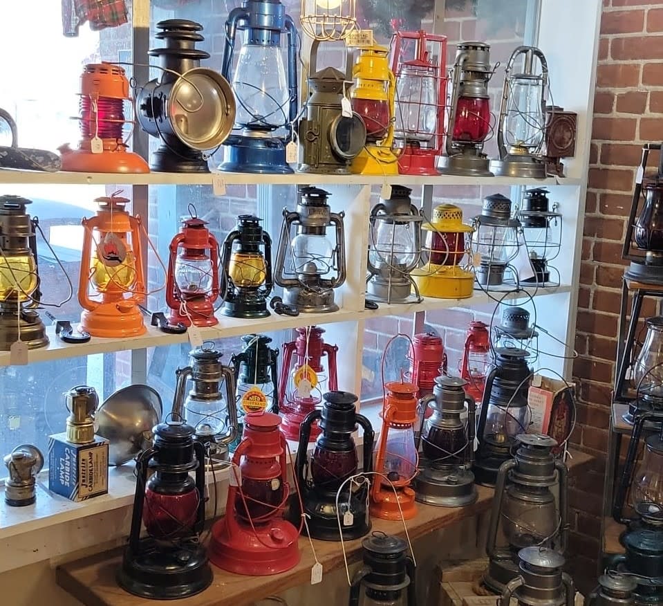 window of lanterns at Words & Images