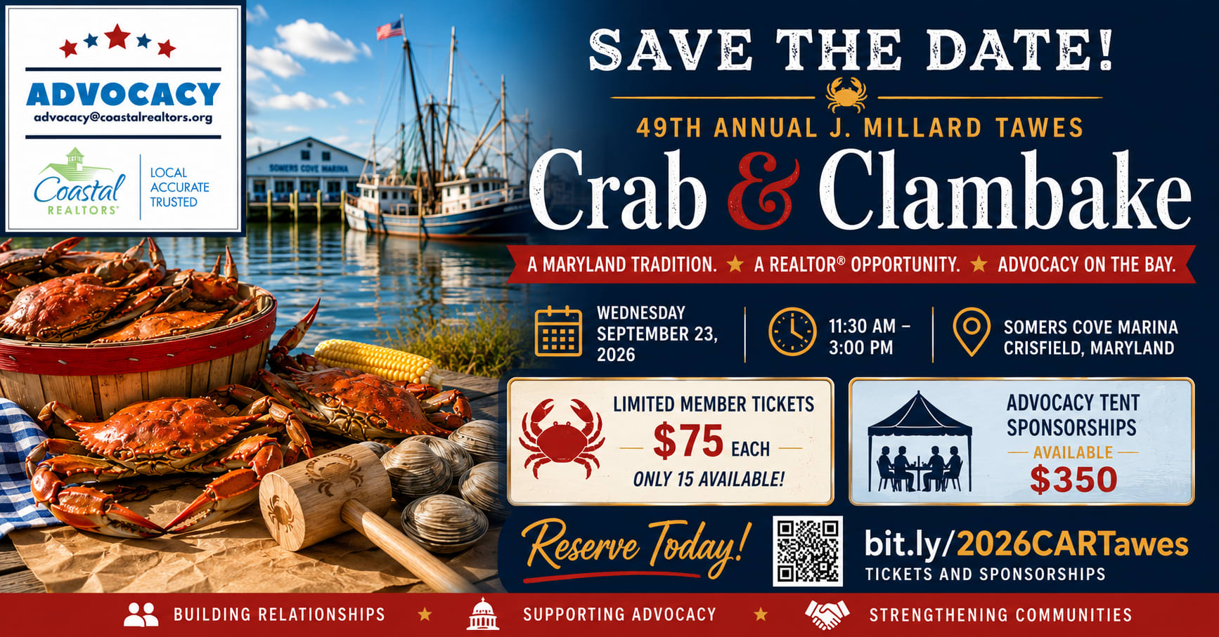 Save the Date: 49th Annual Tawes Crab & Clam Bake