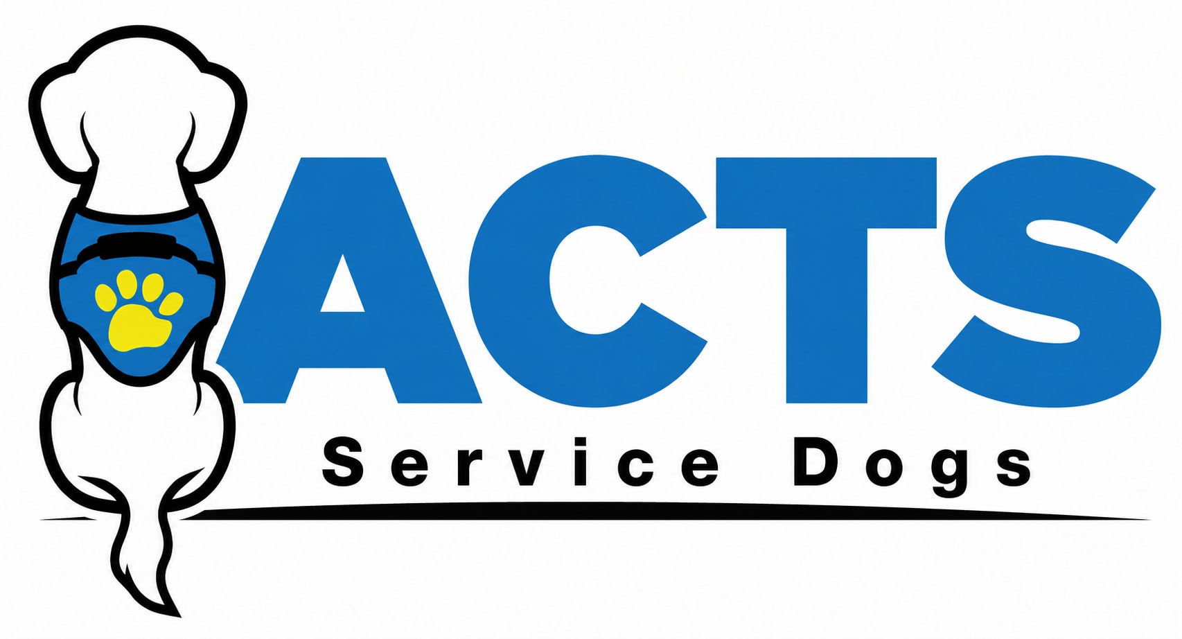 ACTS Service Dogs logo with a silhouette of a dog.