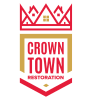 Crown Town Restoration logo. Red and gold crown with "Crown Town Restoration" inside the crown.