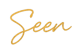 Seen Skincare logo with "Seen" in golden cursive