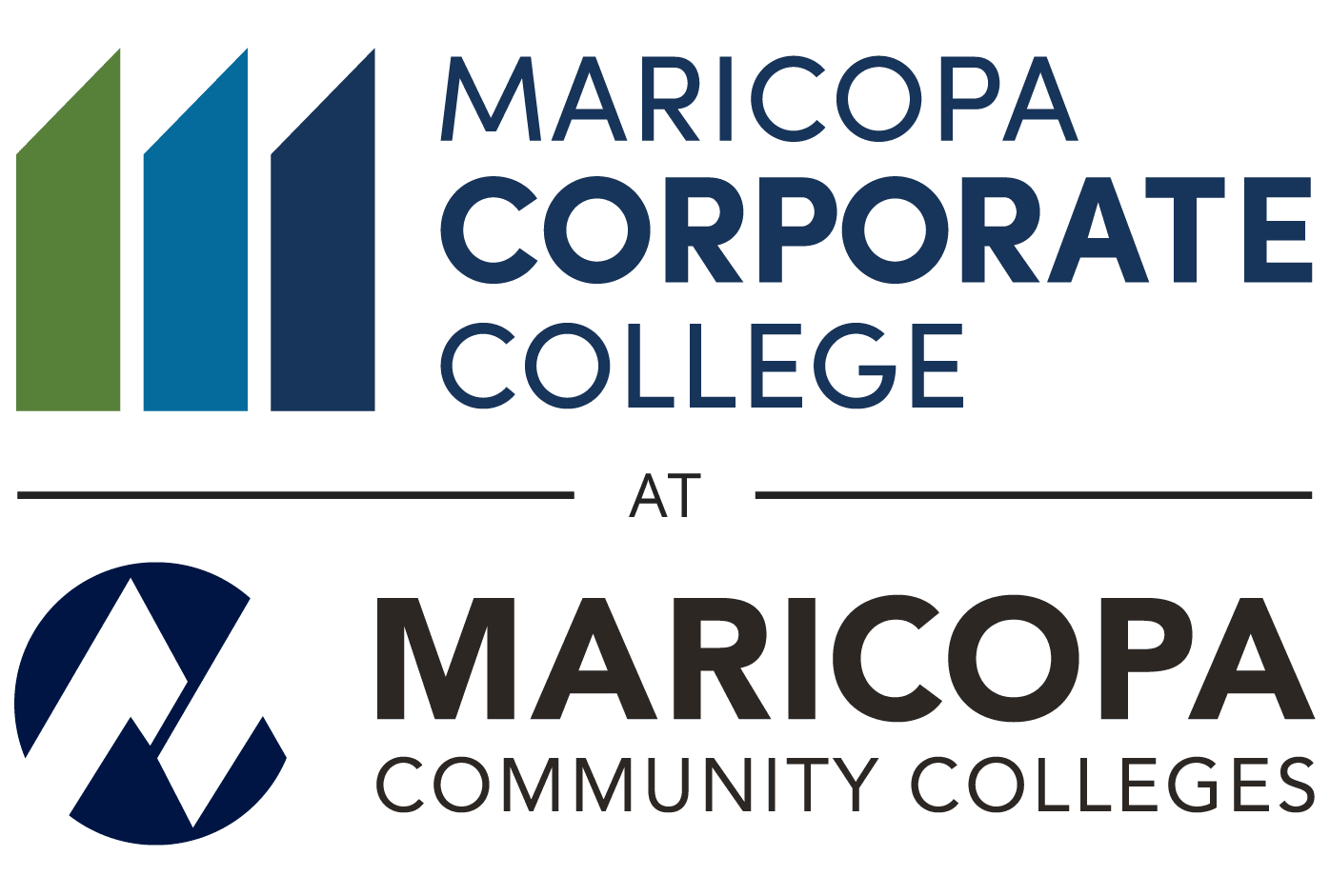 Maricopa Corporate College at Maricopa Community Colleges logo.