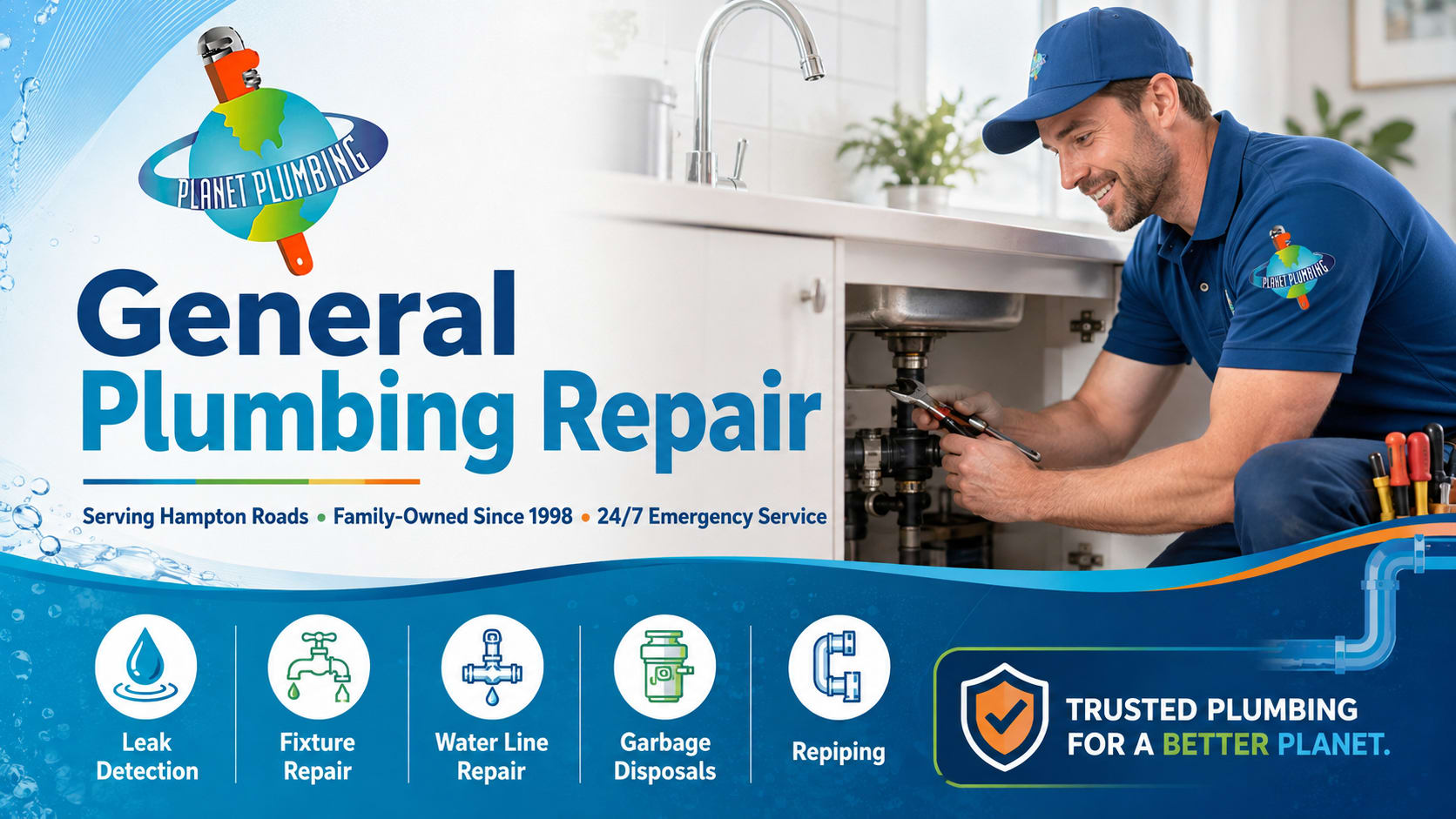 Planet Plumbing Provides General Plumbing Repair in Hampton Roads