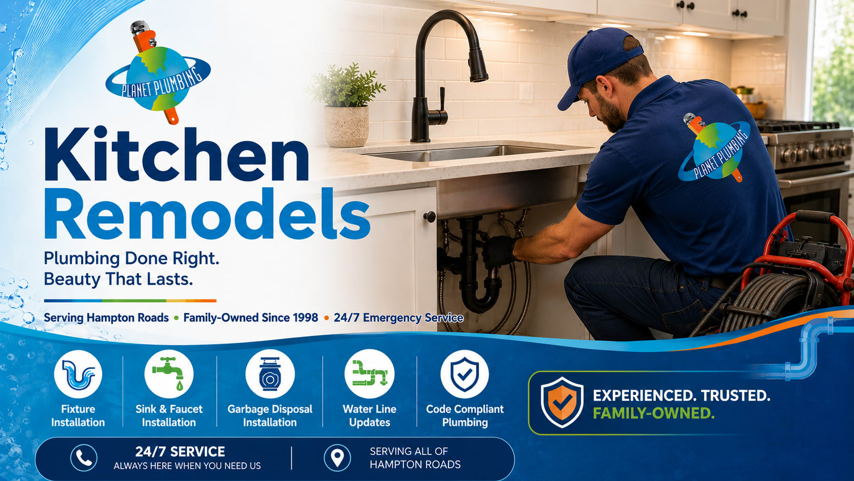 Planet Plumbing Provides Kitchen Remodels in Hampton Roads