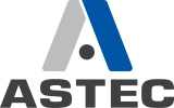logo for Astec Industries in blue, grey, and black