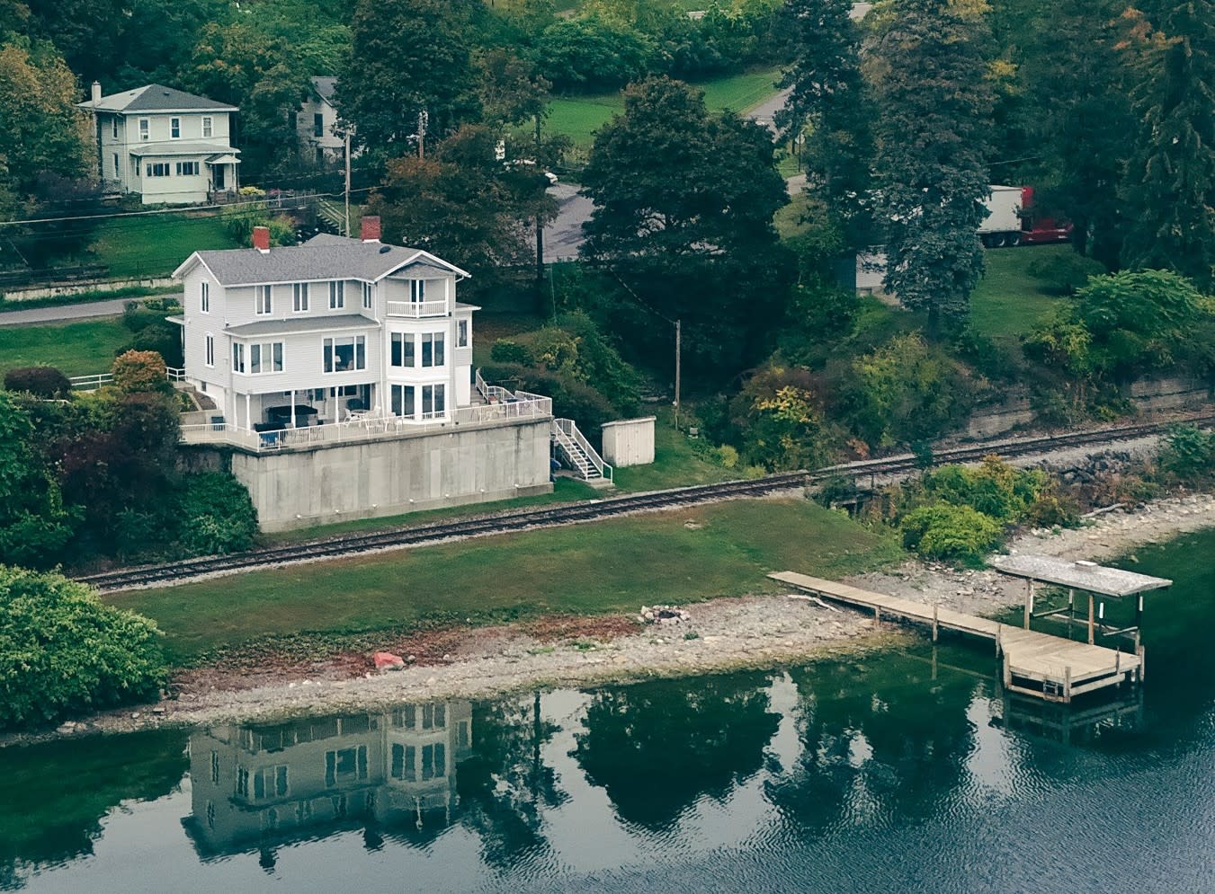 drone view of Dean Lake House, just 1/2 mile from Watkins Glen