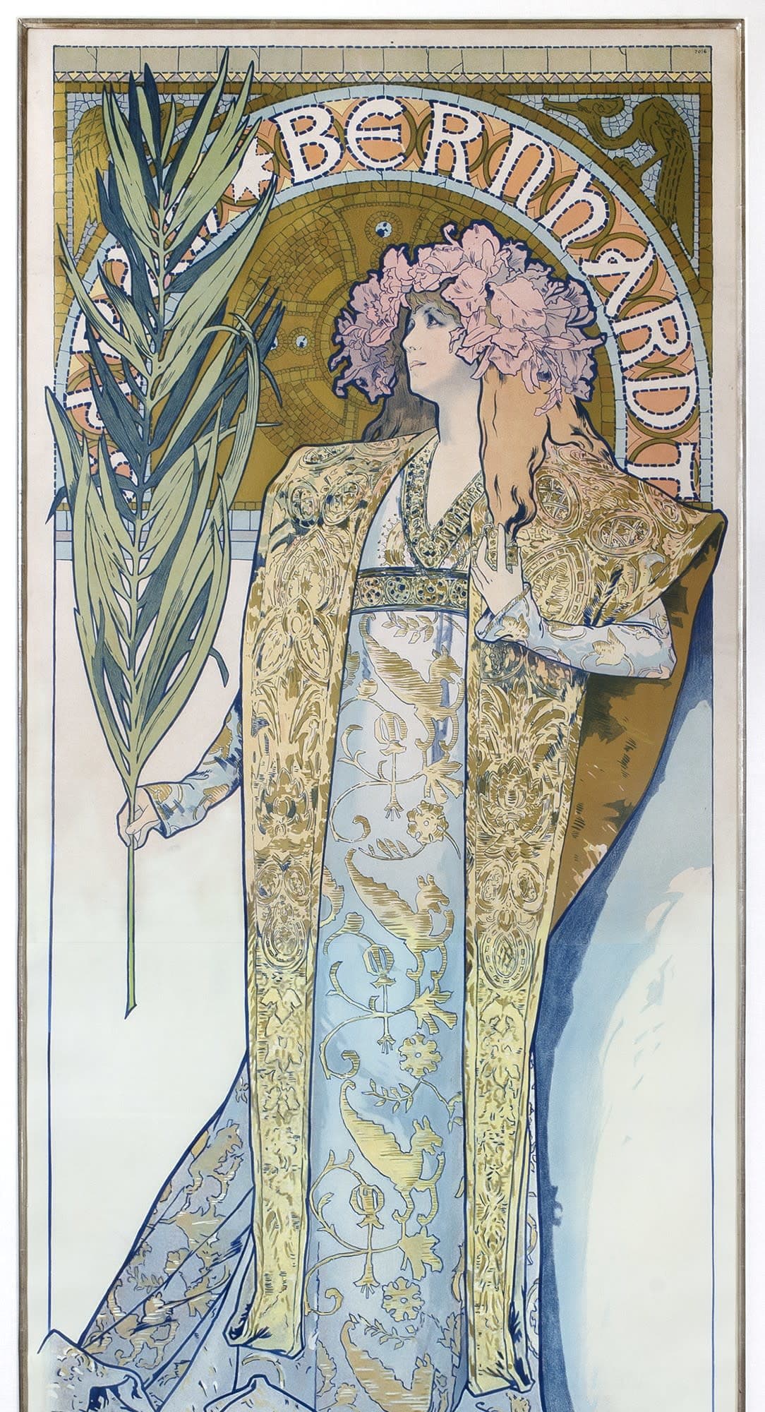 Alphonse Mucha (Czech, 1860-1939) Gismonda, 1894. Color lithograph on paper mounted on linen, trial proof in blue.