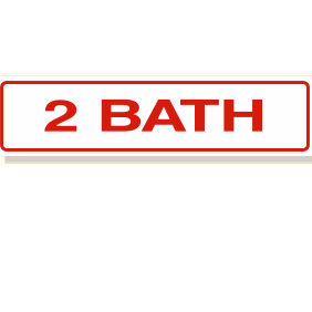 2 BATH sign rider
