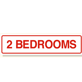 2 BEDROOMS sign rider