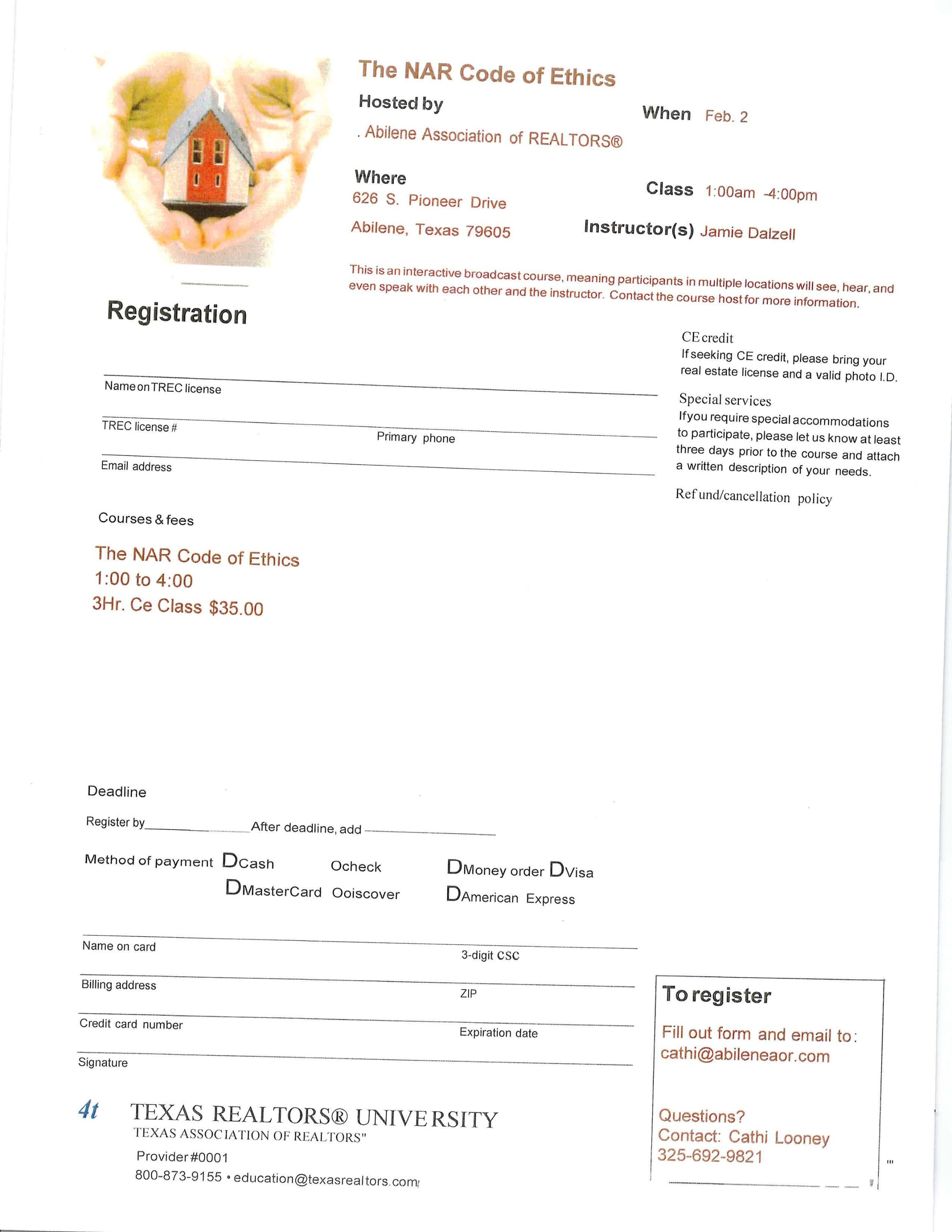 3 HR CE Class $35.00