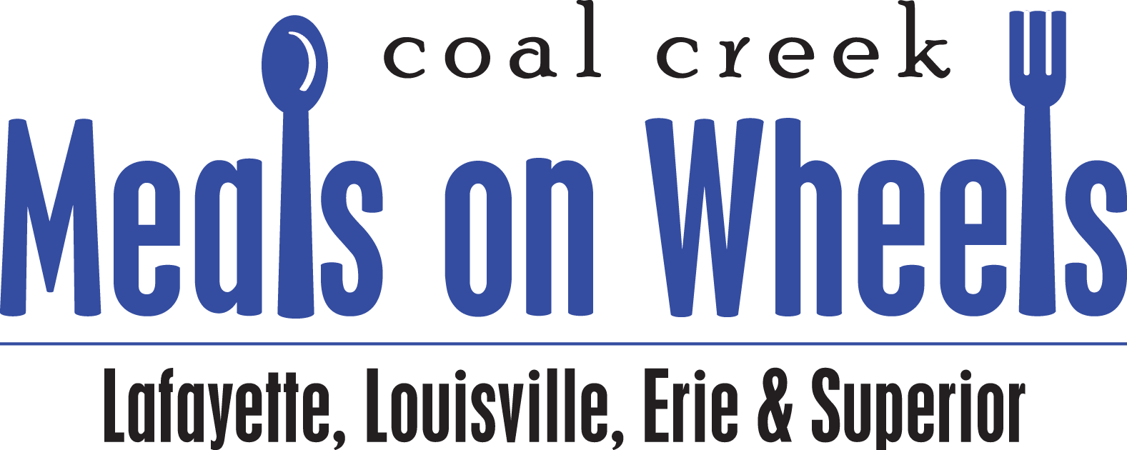 Coal Creek Meals on Wheels Blue and Black Logo