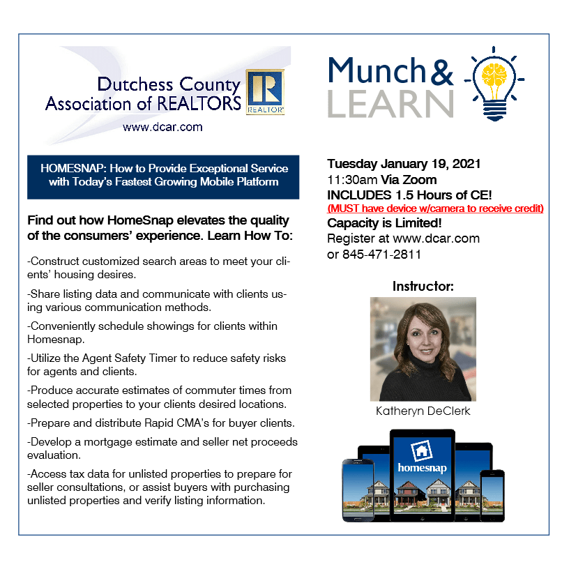 January Lunch & Learn: Home Snap - Dutchess County Association of REALTORS