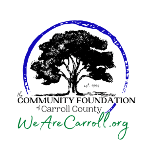We Are Carroll Awards logo with blue tree, 5 yellow stars