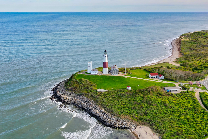 Montauk Point State Park is the site of the Montauk Lighthouse, which was completed in 1796, making it the oldest lighthouse in New York State.