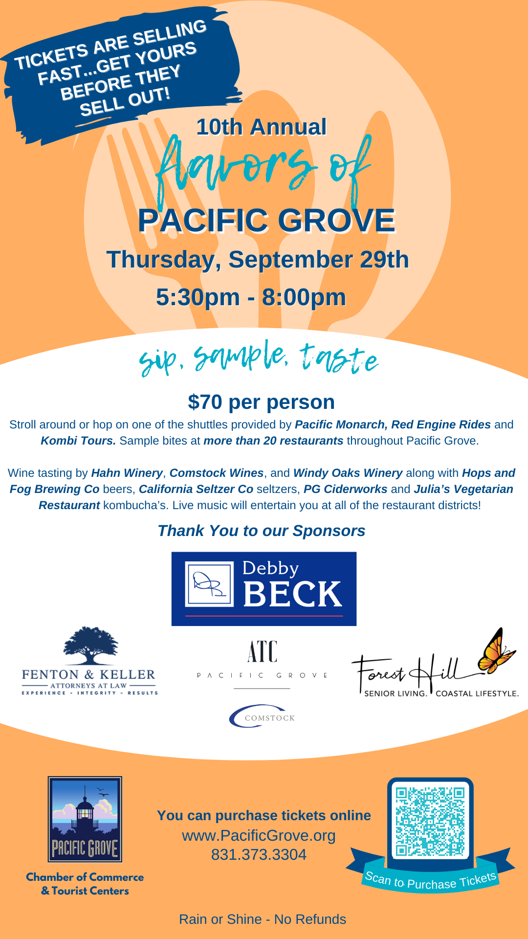 10th Annual Flavors of Pacific Grove Pacific Grove Chamber of Commerce