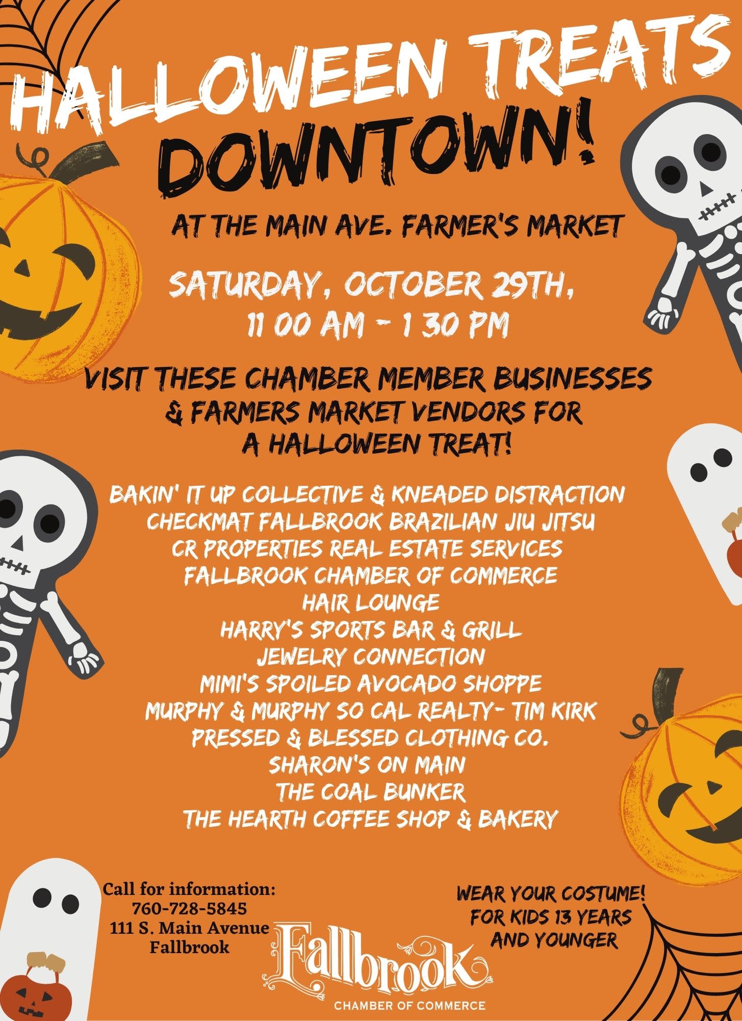 Halloween Treats Downtown! Fallbrook Chamber of Commerce