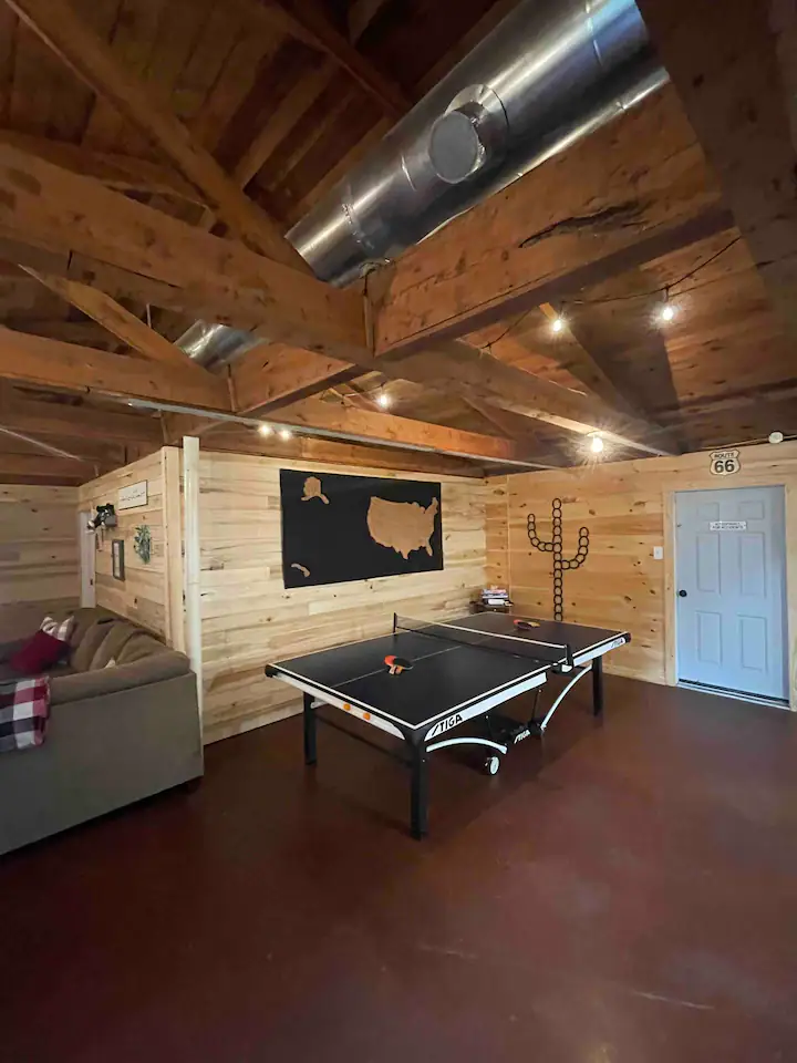 Ping Pong Table between the living room and kitchen