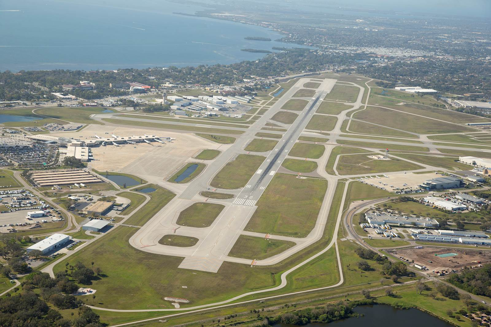 an aerial photo of sarasota bradenton airport