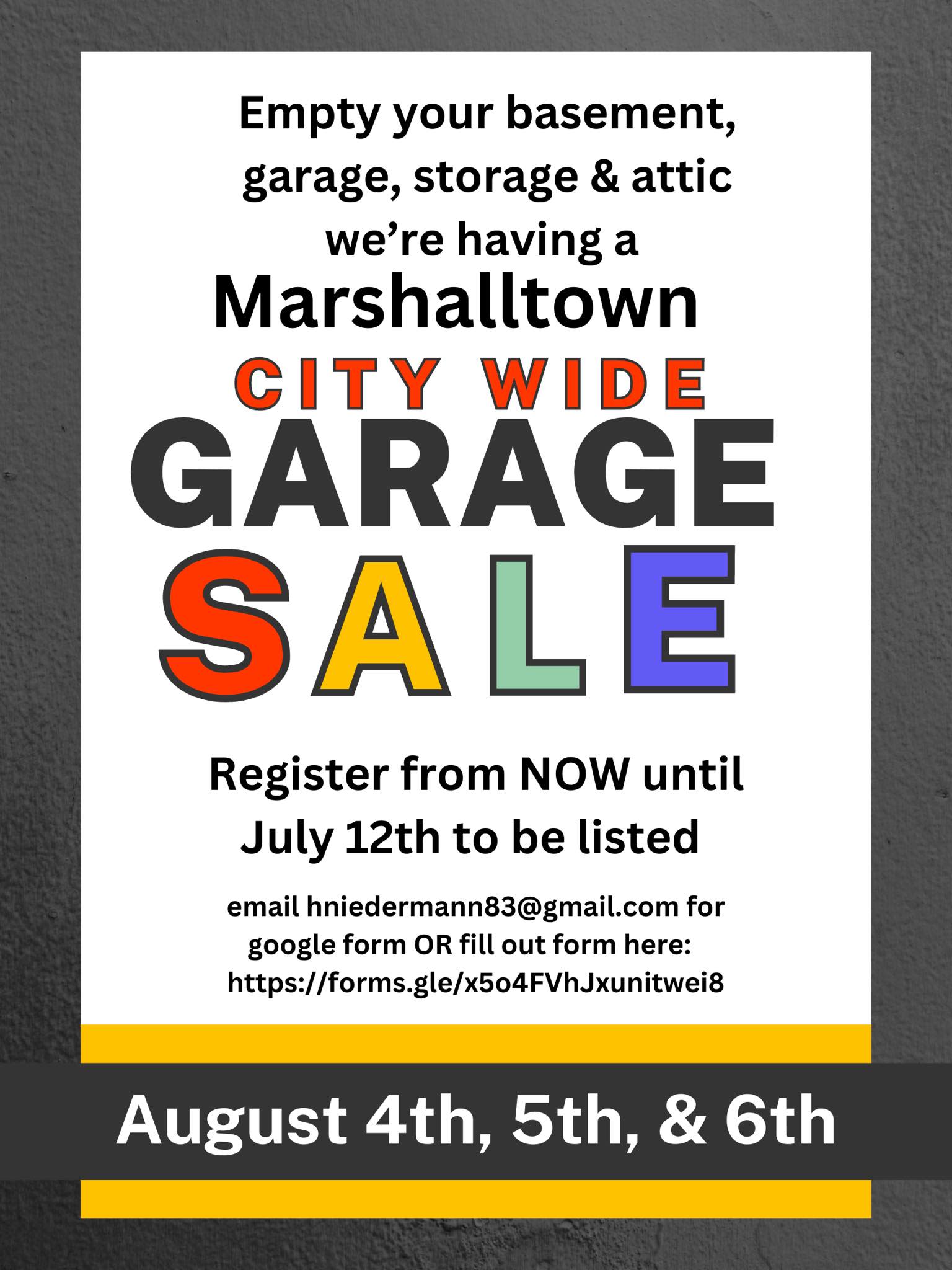 City Wide Garage Sales Marshalltown Area Chamber of Commerce