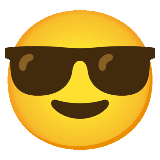 Smiling Face with Sunglasses on Noto Color Emoji, Animated 15.0