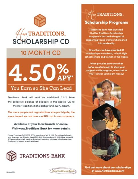 Flyer advertising Traditions Bank