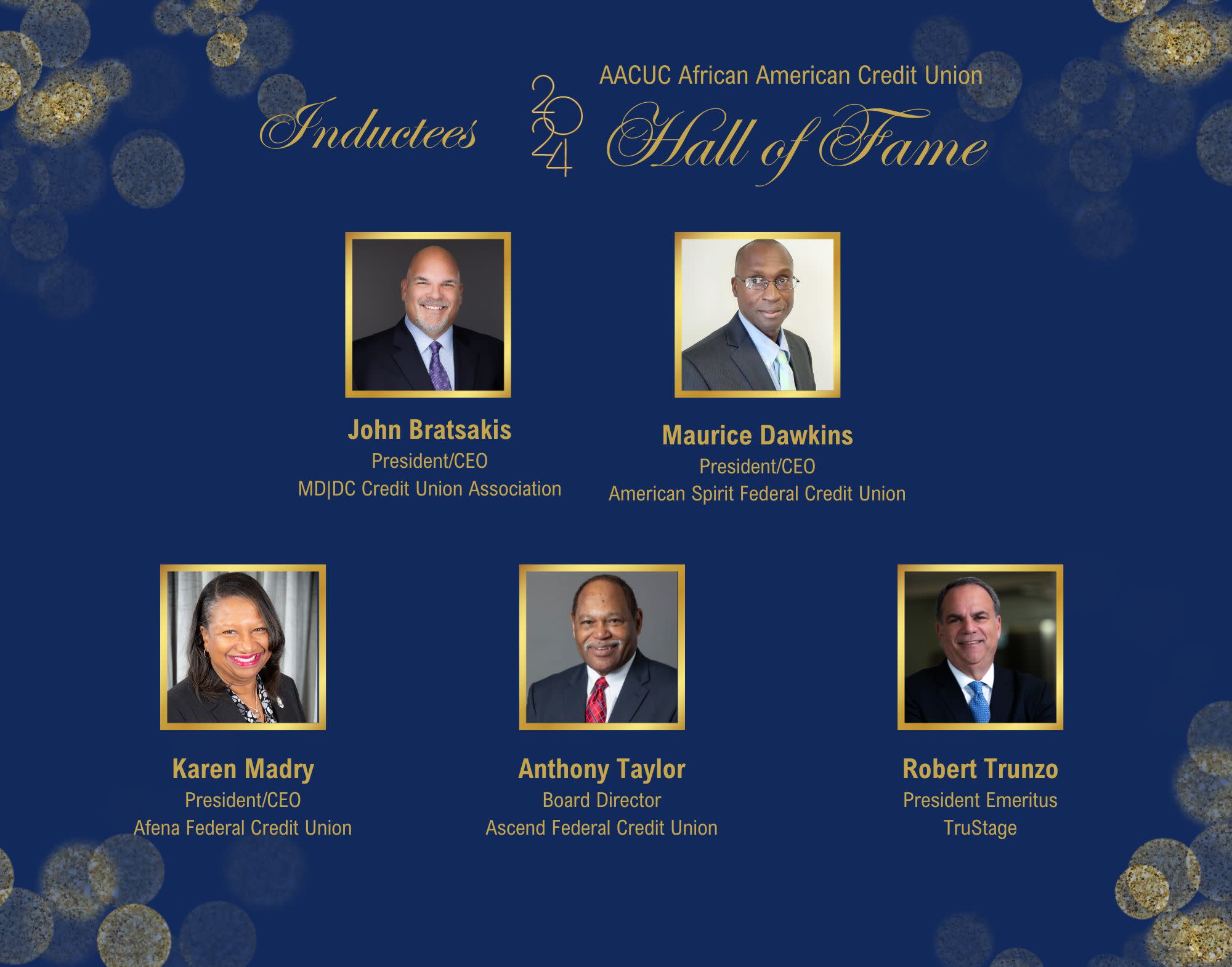 AACUC Announces 2024 African American Credit Union Hall of Fame