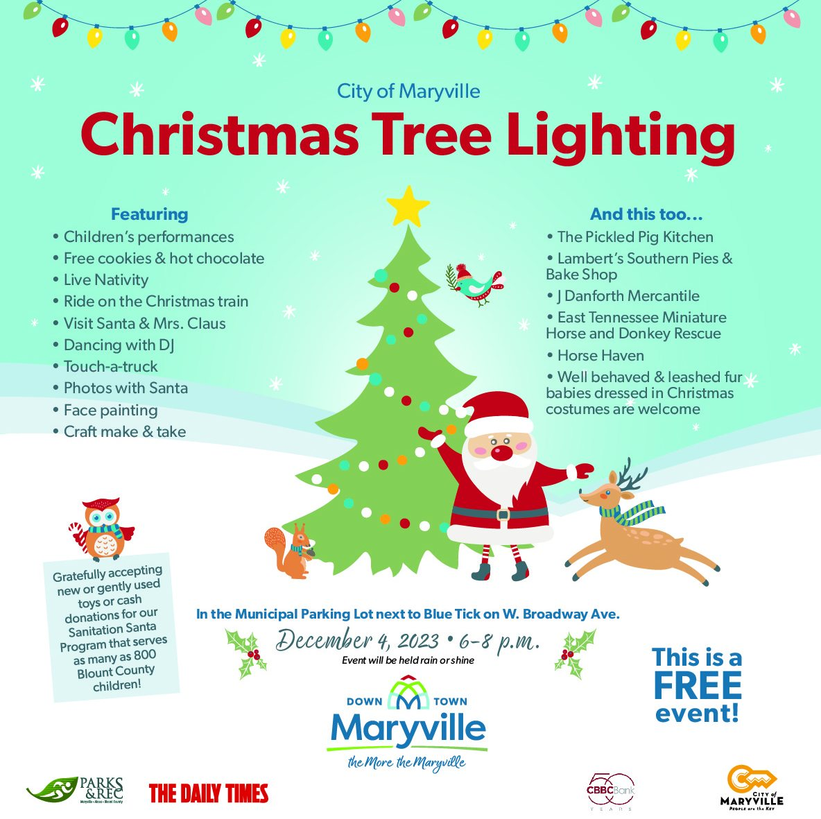 Hometown Christmas City of Maryville Tree Lighting Blount Chamber