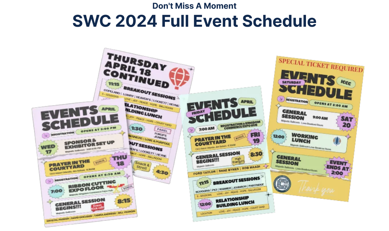 U.S. Christian Chamber, SWC 2024, Business Expo and Global Conference