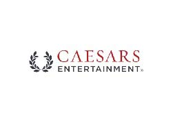 Caesars Entertainment logo in red over a white background
