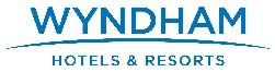 Wyndham Hotels and Resorts logo in blue over a white background