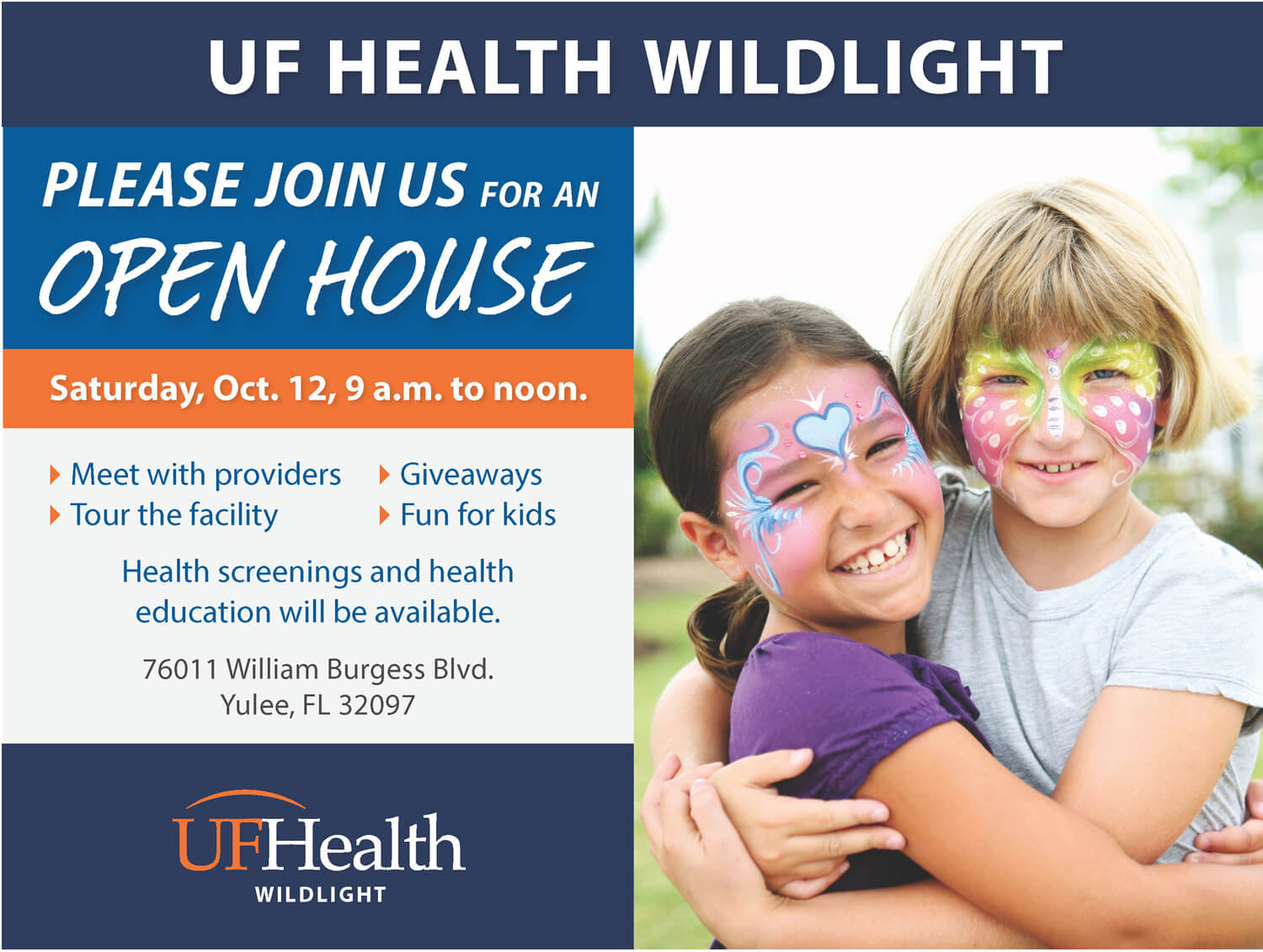 0017148_2024_Wildlight-Open-House-Flyer_V6 UF Health Wildlight Community Health Fair and Open House flyer