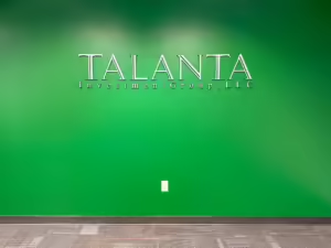 Custom Brushed Metal Lobby Reception Sign Charlotte NC