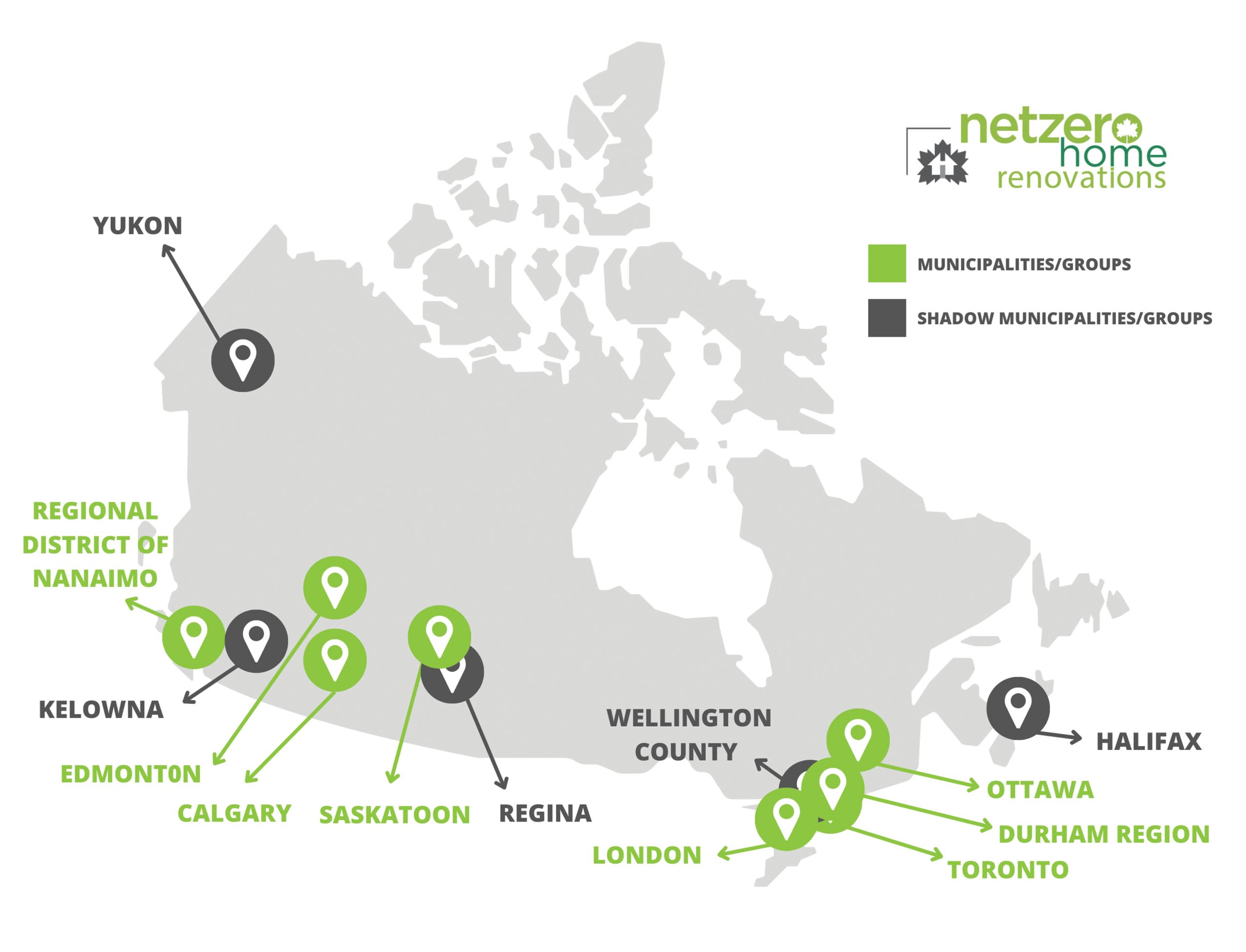 Net Zero Renovations municipalities map