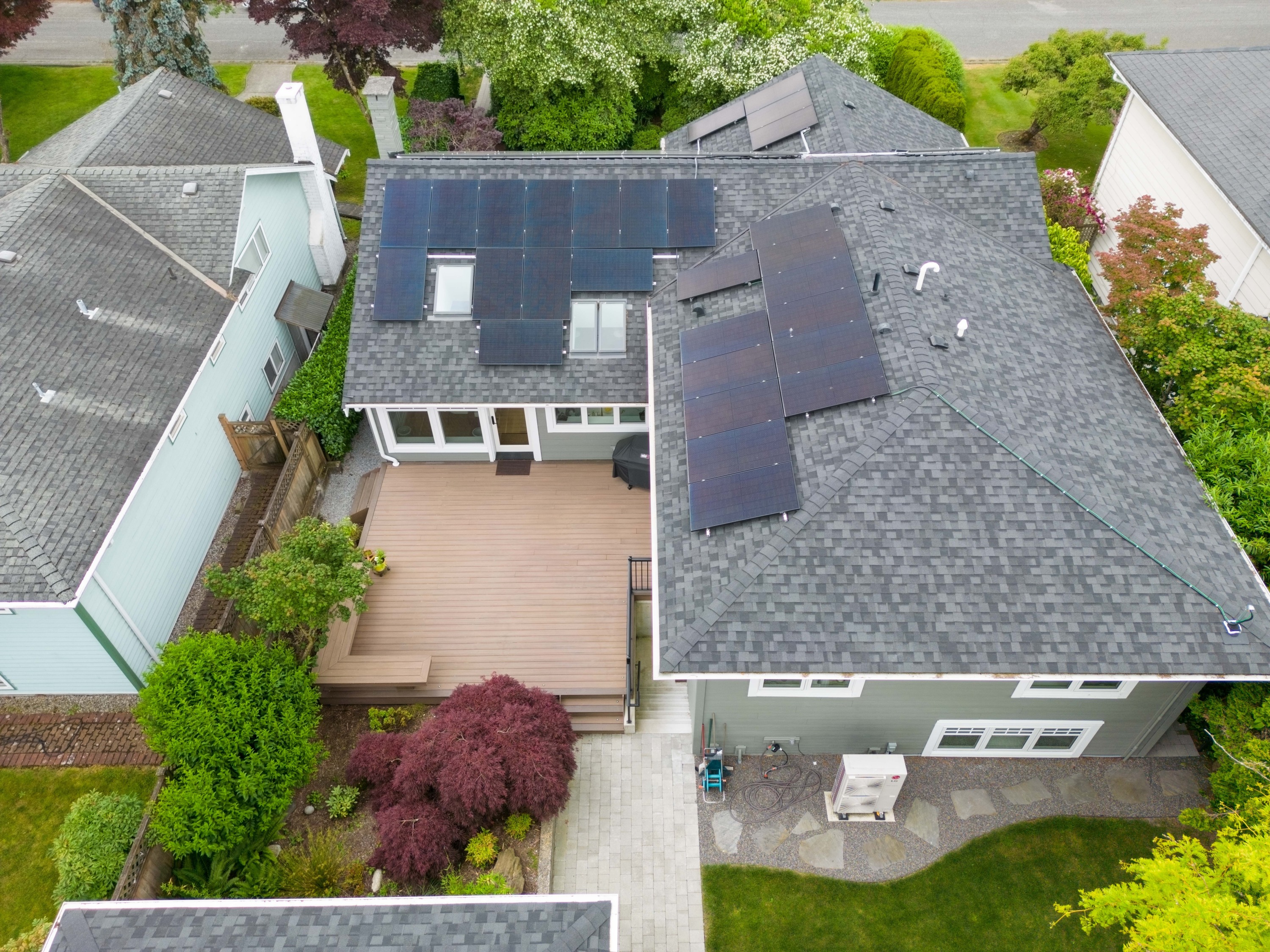 “Modern Cottage” by My House Design/Build Team Ltd. aerial view, Best Custom or Renovated Net Zero Homes