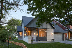 Exterior of "The Walnut" model of home at “Farmside Green” Net Zero Ready development by RND Construction – Ottawa, ON