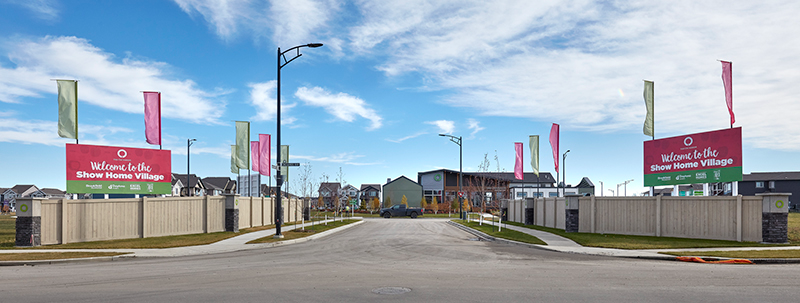 Signage in front of a new community