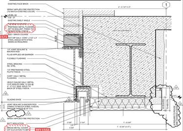 Architectural retrofit glazing detail