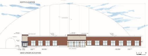 Midwest Sports Center plans to build the headquarters for the Illinois Youth Soccer Association on a site off McLean Boulevard in Elgin. One of its two soccer fields will be covered by an inflated dome. (Midwest Sports Center)