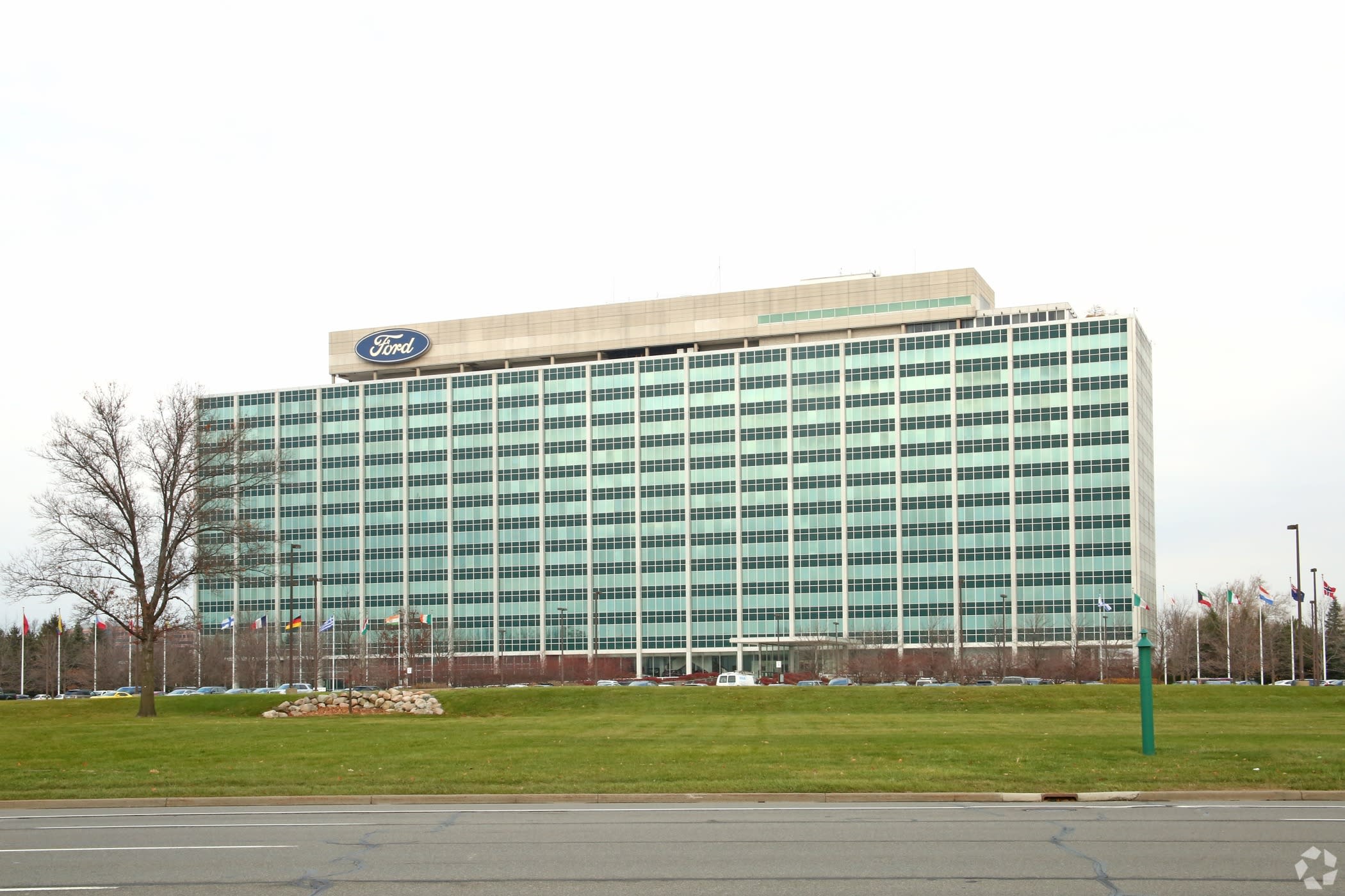 The site of the 12-story, 950,000-square-foot Glass House, home of Ford