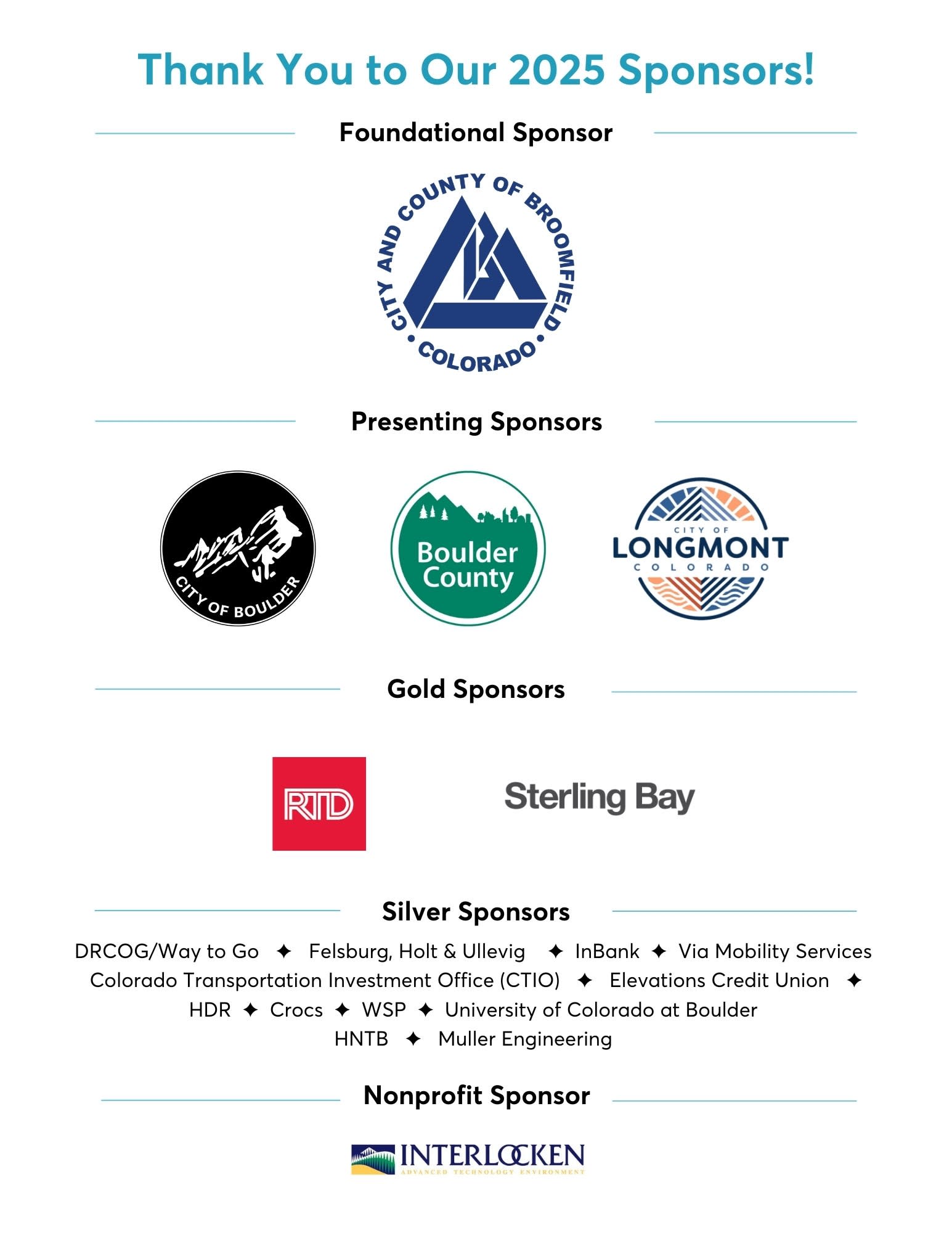 Thank You Sponsors