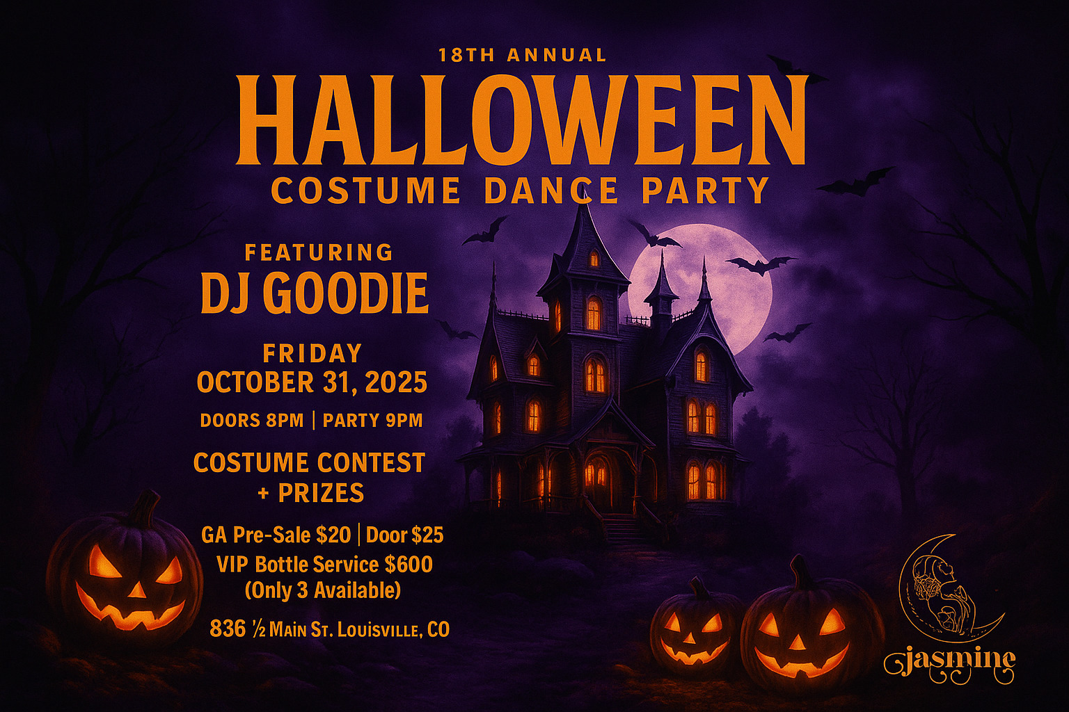 The 13th Annual Halloween Costume Dance Party at The Jasmine Bar
